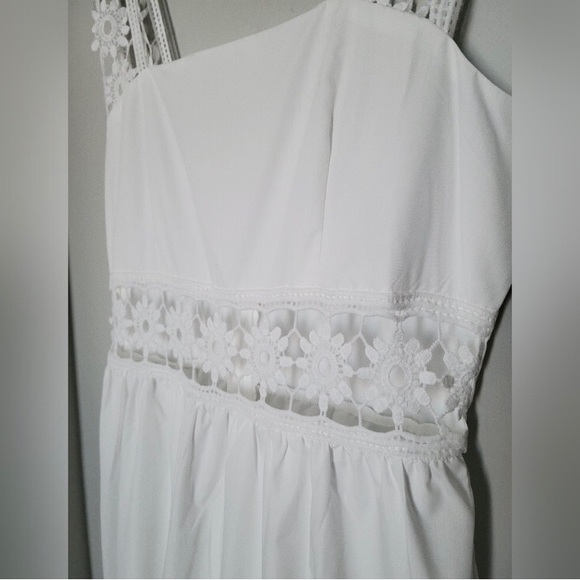 Crochet Daisy Insert Cottagecore Midi Dress - Picture 6 of 9